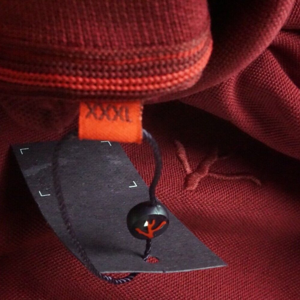 Isaia Merlot Red Coral Short Sleeve Cotton Polo Shirt 3xl  Brand New W Tags - Picture 4 of 7